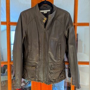 Super Soft Quality Brown Leather Fitted Jacket by Rezrekshn Small